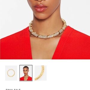 Lanvin Orange rhinestone choker